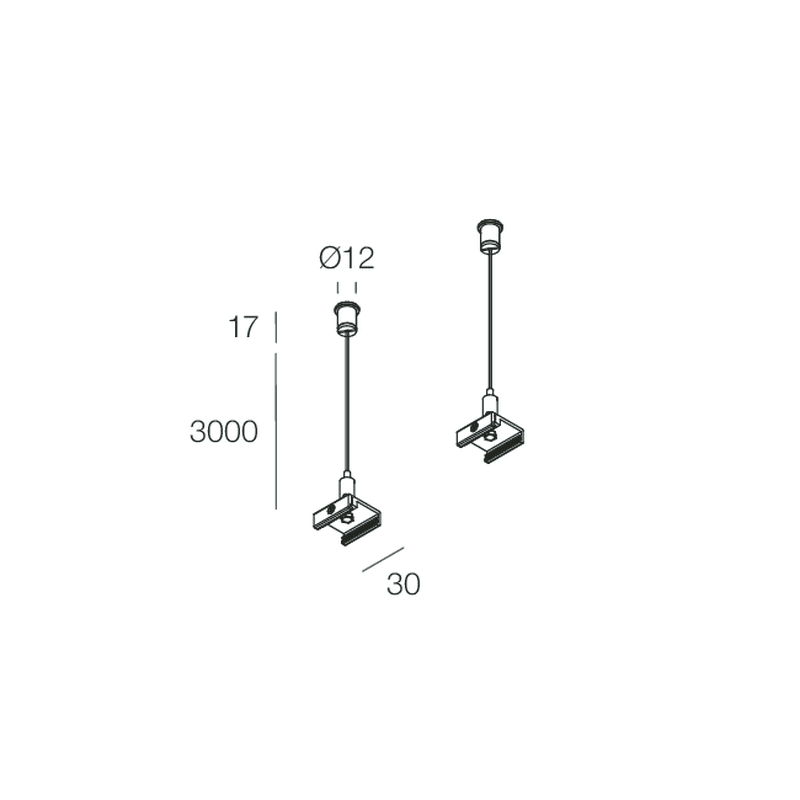 NOVALUX SPA - NOX110913.02 FORTY8 TRACK PLAFONE/SOSPENSIONE CAVI DI SOSPENSIONE (2 pz) (Garanzia: 5 anni)