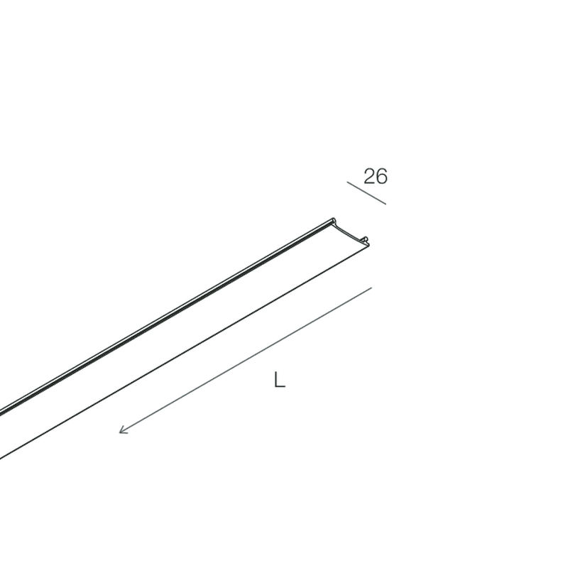 NOVALUX SPA - NOX110941.02 FORTY8 TRACK / COVER COPRI BINARIO Opzionale. Da usare con moduli LED lineari.(Garanzia: 5 anni )