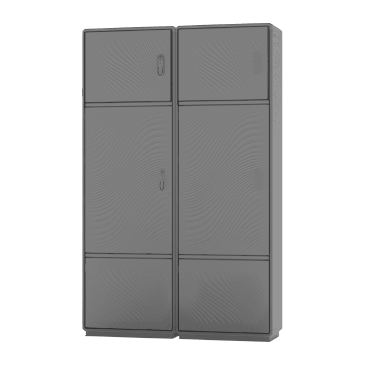 CONCHIGLIA - CON078139284 Serie GRAFI 12 - Armadio in vetroresina, 2 vani + zoccolo, IP44, dim. 1840 x 1150 x 460 mm (AxBxP)