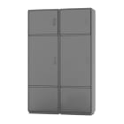 CONCHIGLIA - CON078139284 Serie GRAFI 12 - Armadio in vetroresina, 2 vani + zoccolo, IP44, dim. 1840 x 1150 x 460 mm (AxBxP)