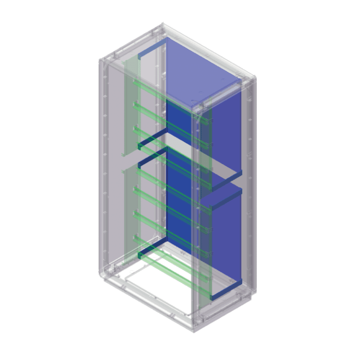 CONCHIGLIA - CON095779914 Acc. per Serie GRAFI 9 - Kit 4 staffe e piastra in acciaio per cestello cod. 095779823, prof. 460 mm