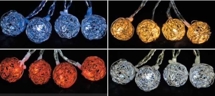 GIOCOPLAST NATALE SP - GCP14212234 10 SFERE METALLO INTRECCIATO A BATTERIA