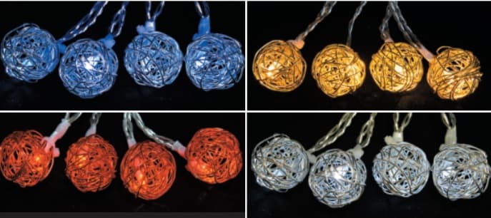 GIOCOPLAST NATALE SP - GCP14212234 10 SFERE METALLO INTRECCIATO A BATTERIA