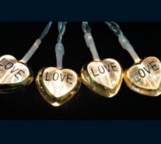 GIOCOPLAST NATALE SP - GCP14212236 15 CUORI DECORATI E COLRATI, A BATTERIA