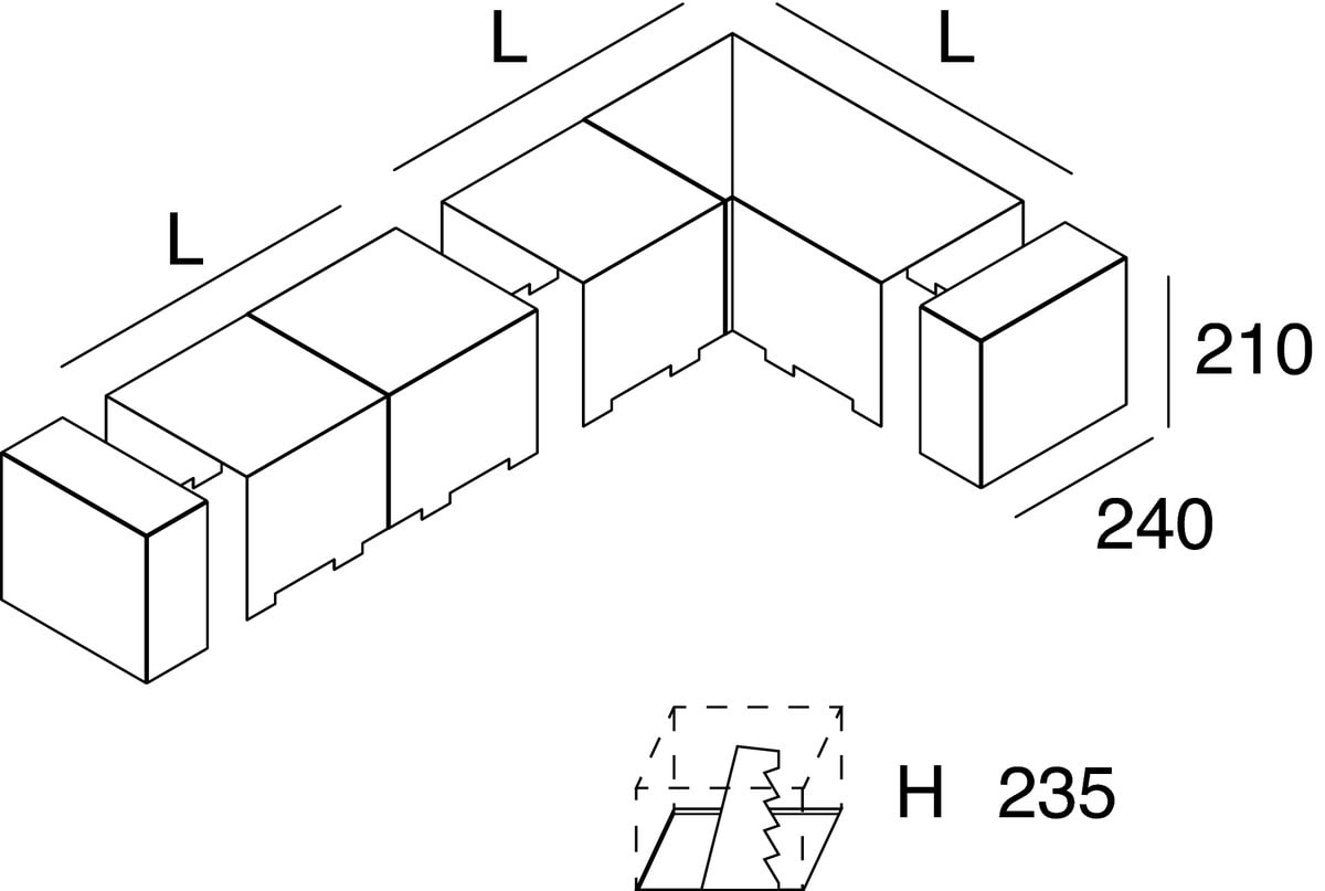 NOVALUX SPA - NOX104053.02 TESTATA (2pz) in lamiera di acciaio verniciata con pretranciature per la piega in opera.