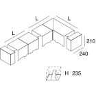 NOVALUX SPA - NOX104053.02 TESTATA (2pz) in lamiera di acciaio verniciata con pretranciature per la piega in opera.