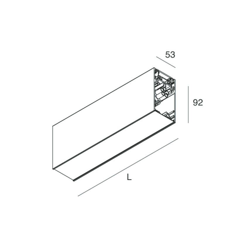 NOVALUX SPA - NOX1087A6.01 MODULO CIECO LINEARE Completo di cablaggio passante, giunti di unione e cover inferiore. Inclusi 2 cavi di sospensione L 1200mm. Garanzia 5 anni.