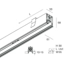 NOVALUX SPA - NOX108805.02 HERO C: PROFILO LED LINEARE Sistema LED lineare installabile singolo o in fila continua, ad incasso con cornice in controsoffitto di spessore 10-15mm.