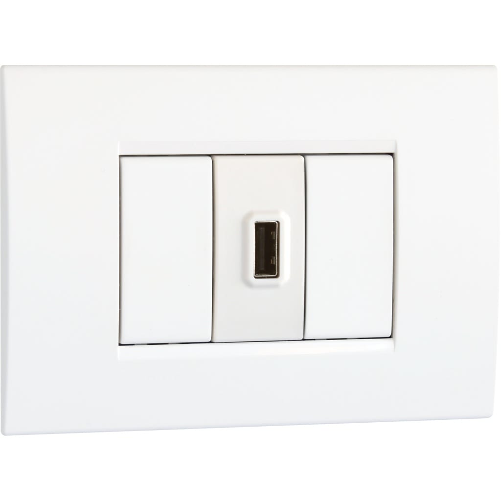 VEMER SPA - VEMVE780500 POWER USB BIANCO CARIC.5V1,5A 115-230VCA