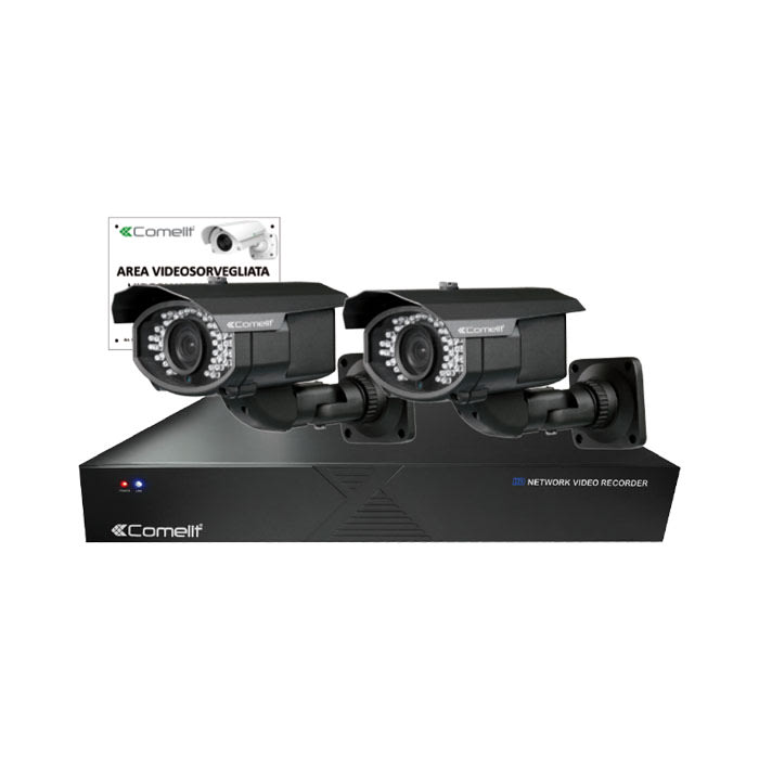 COMELIT GROUP SPA - COEIPKITPOE862C KIT IP, 1 IPNVR108DPOE, 2 IPCAM162B, 435