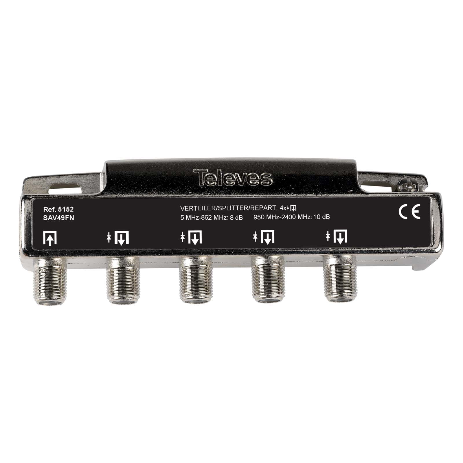 TELEVES ITALIA SRL TVV5152 PARTITORE 5...2400MHZ F 4VIE 8/10DB