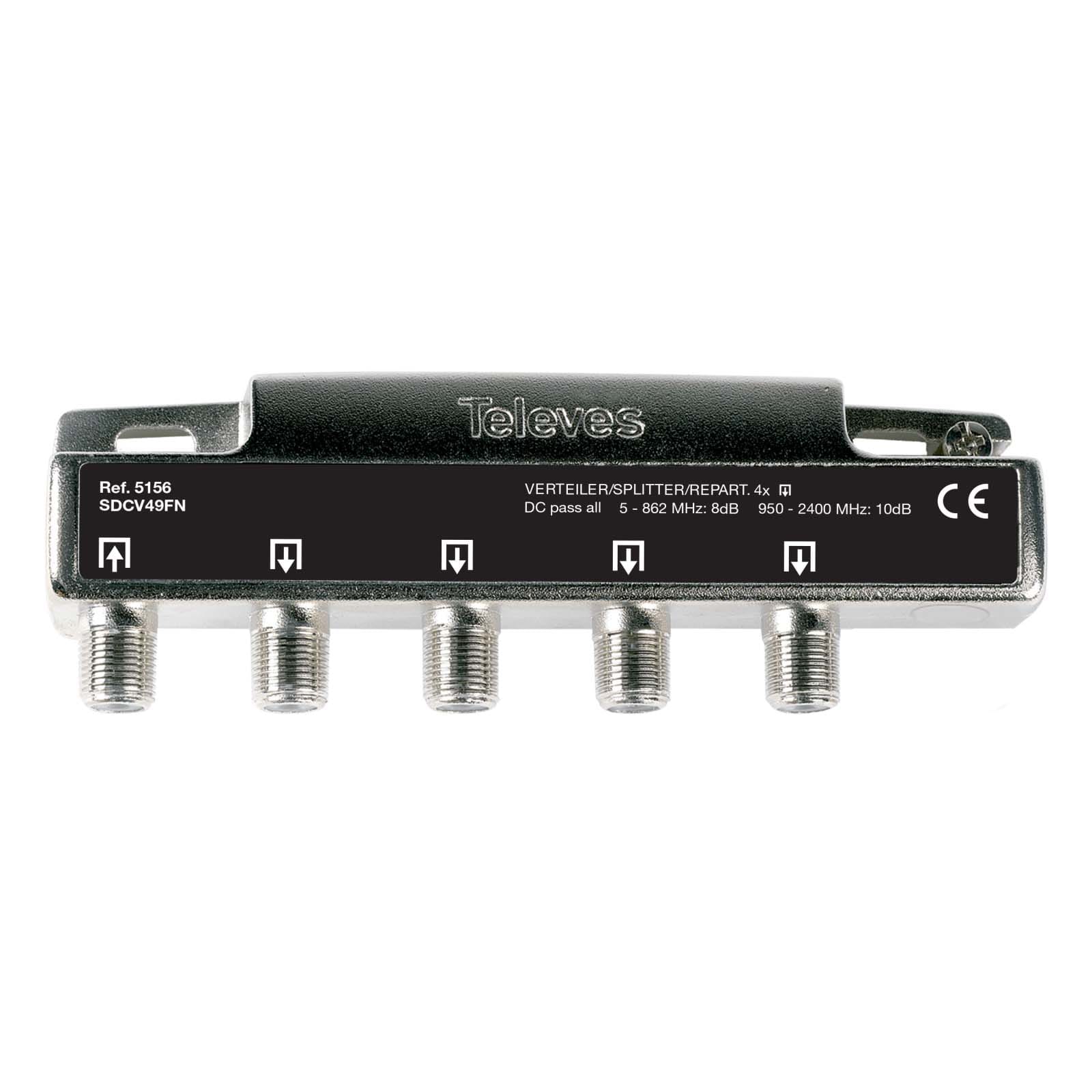 TELEVES ITALIA SRL TVV5156 PARTITORE 5...2400MHZ F 4VIE 8/10DB + DC