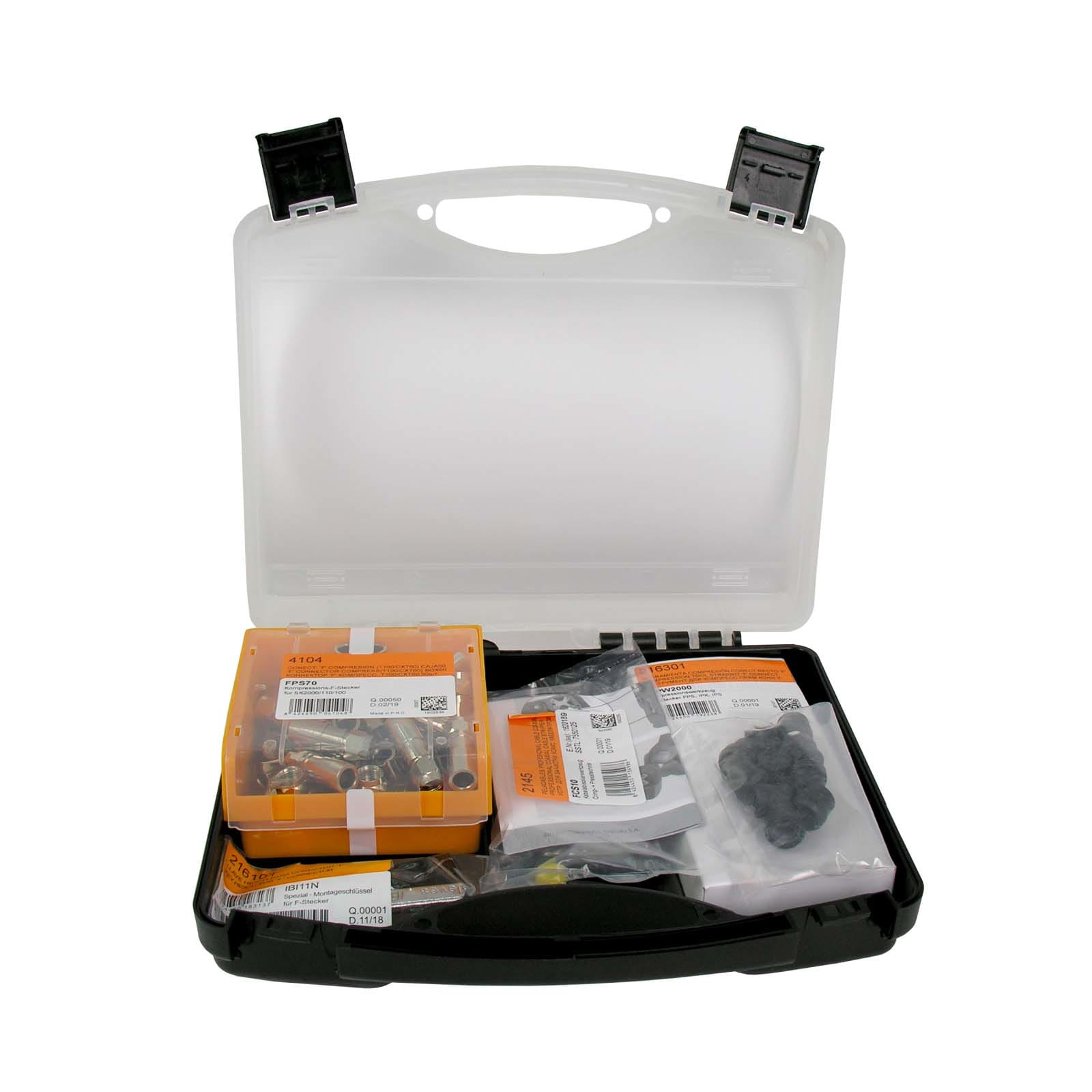 TELEVES ITALIA SRL TVV216403 KIT: CONNETTOR.F COMPRESS.T100(VALIGETTA