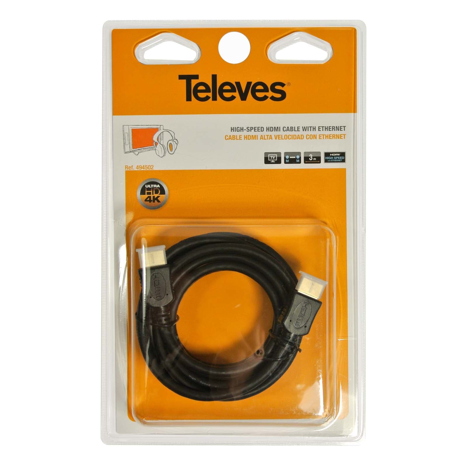 TELEVES ITALIA SRL TVV494502 BLISTER CAVO HDMI M-M NERO 3M