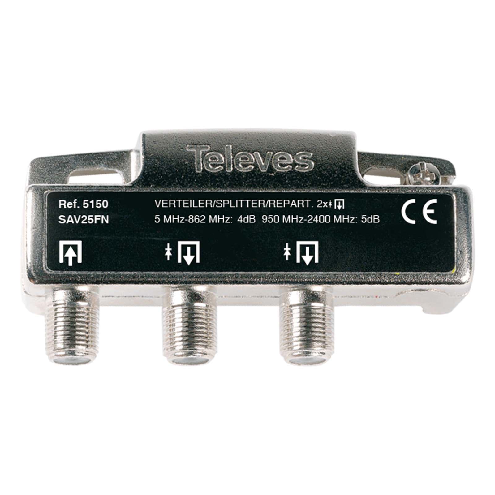 TELEVES ITALIA SRL - TVV5150 PARTITORE 5...2400MHZ F 2VIE 4/5DB
