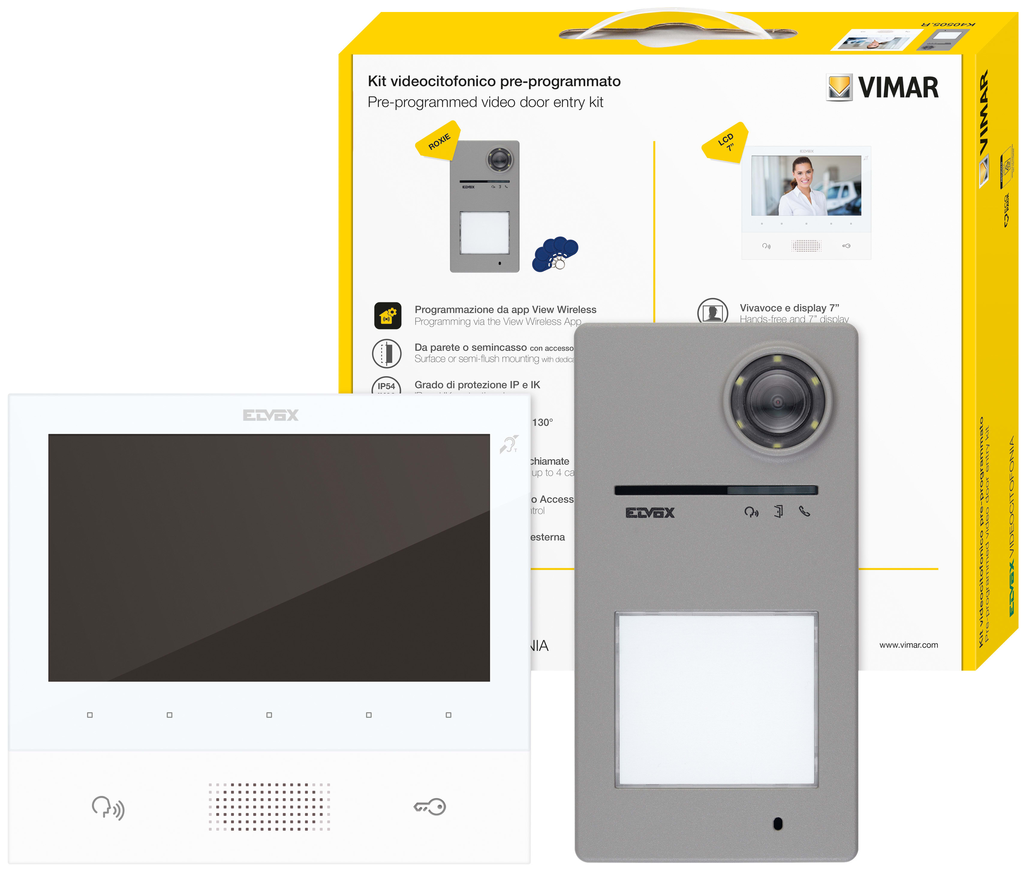 VIMAR SPA VIWK40505.R KIT VIDEOCITOFONICO M/BIF.TAB 7 B.+40170