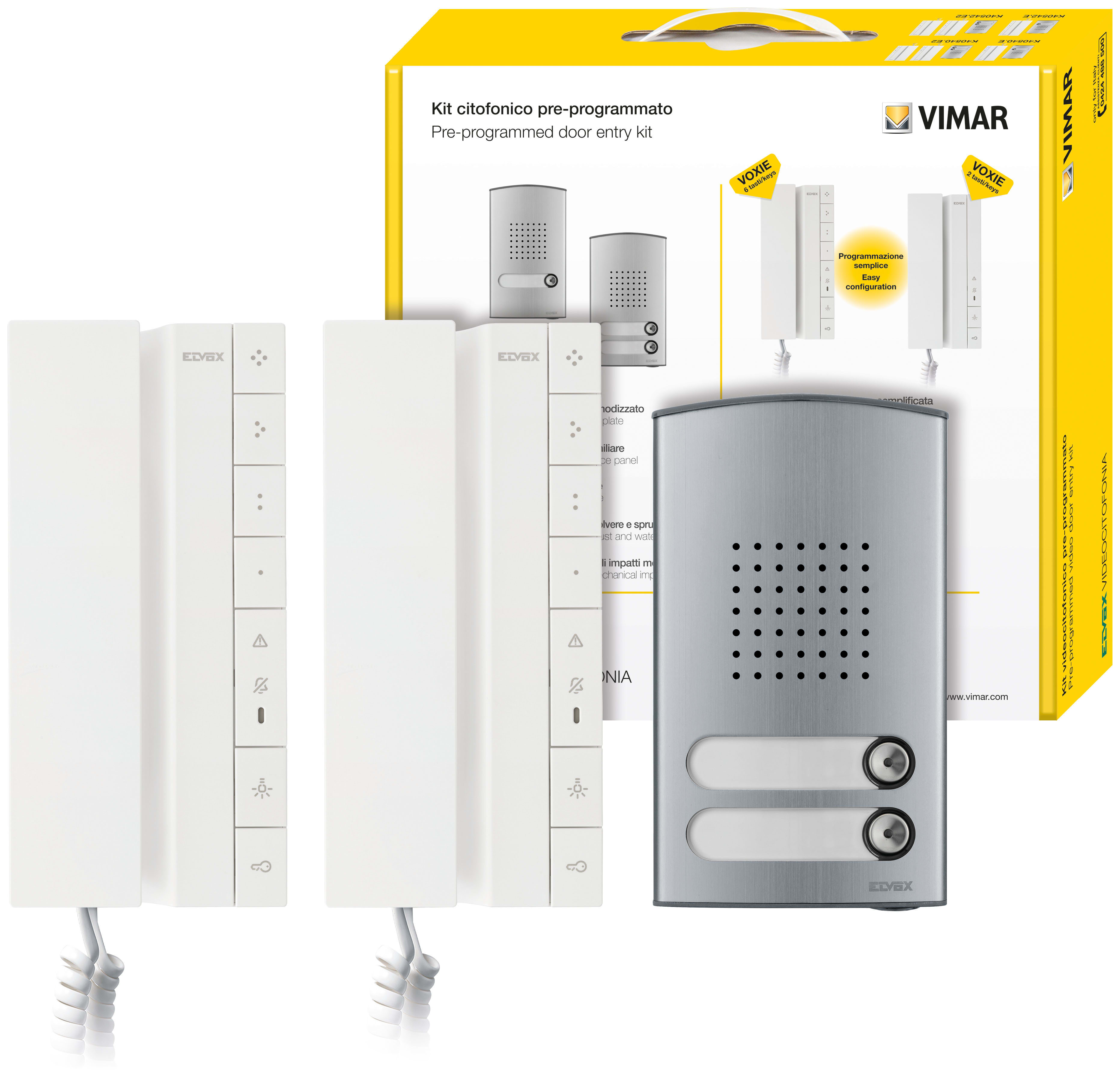 VIMAR SPA - VIWK40542.E2 KIT CITOFONICO BIFAM. VOXIE 40542+40142