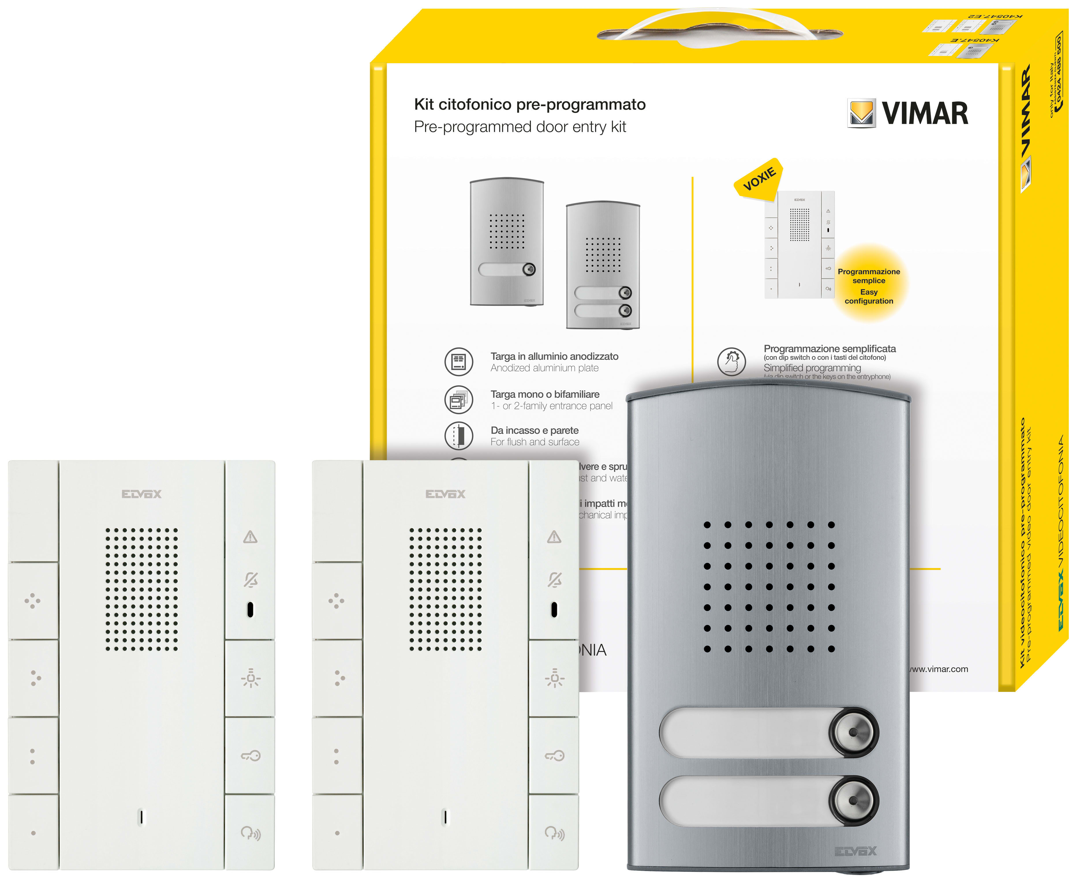 VIMAR SPA VIWK40547.E2 KIT CITOFONICO 2F+ BIFAM. 40547+40142