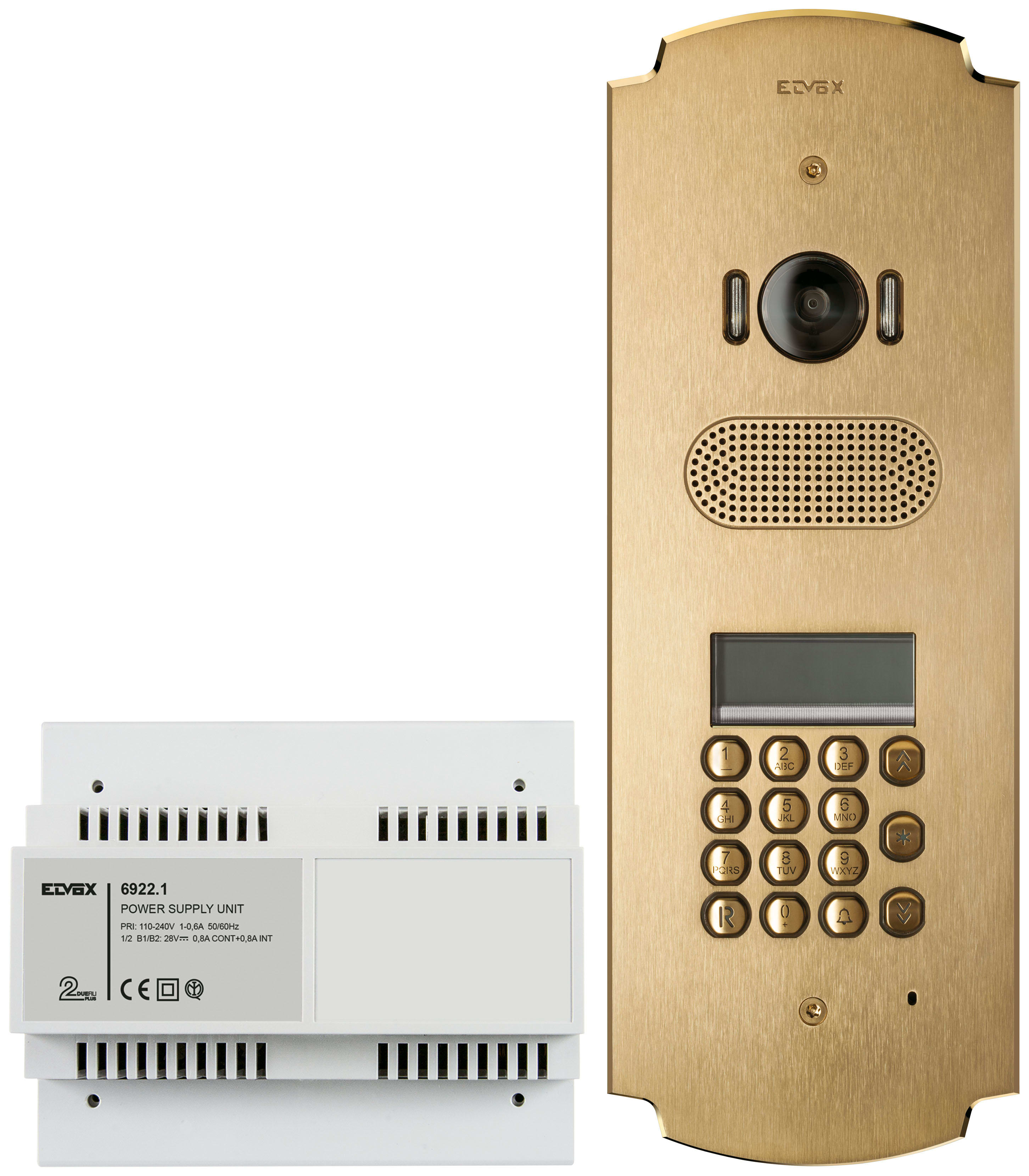 VIMAR SPA - VIWK41641 Kit Patavium 2F+ A/V tast.+disp.ottone