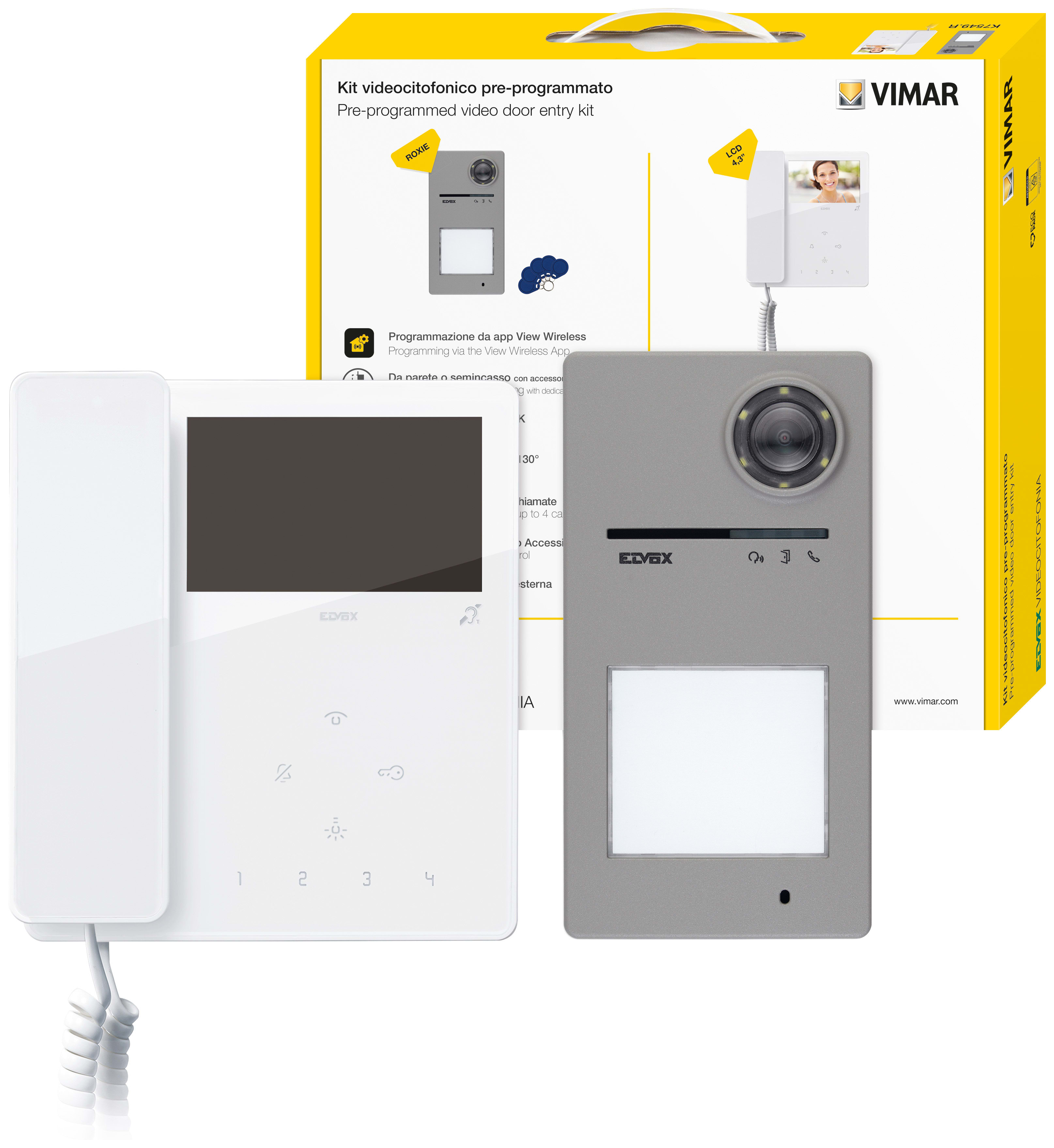 VIMAR SPA VIWK7549.R KIT VIDEOCIT. 2F+ ESPAND.TAB 4,3IN+40170