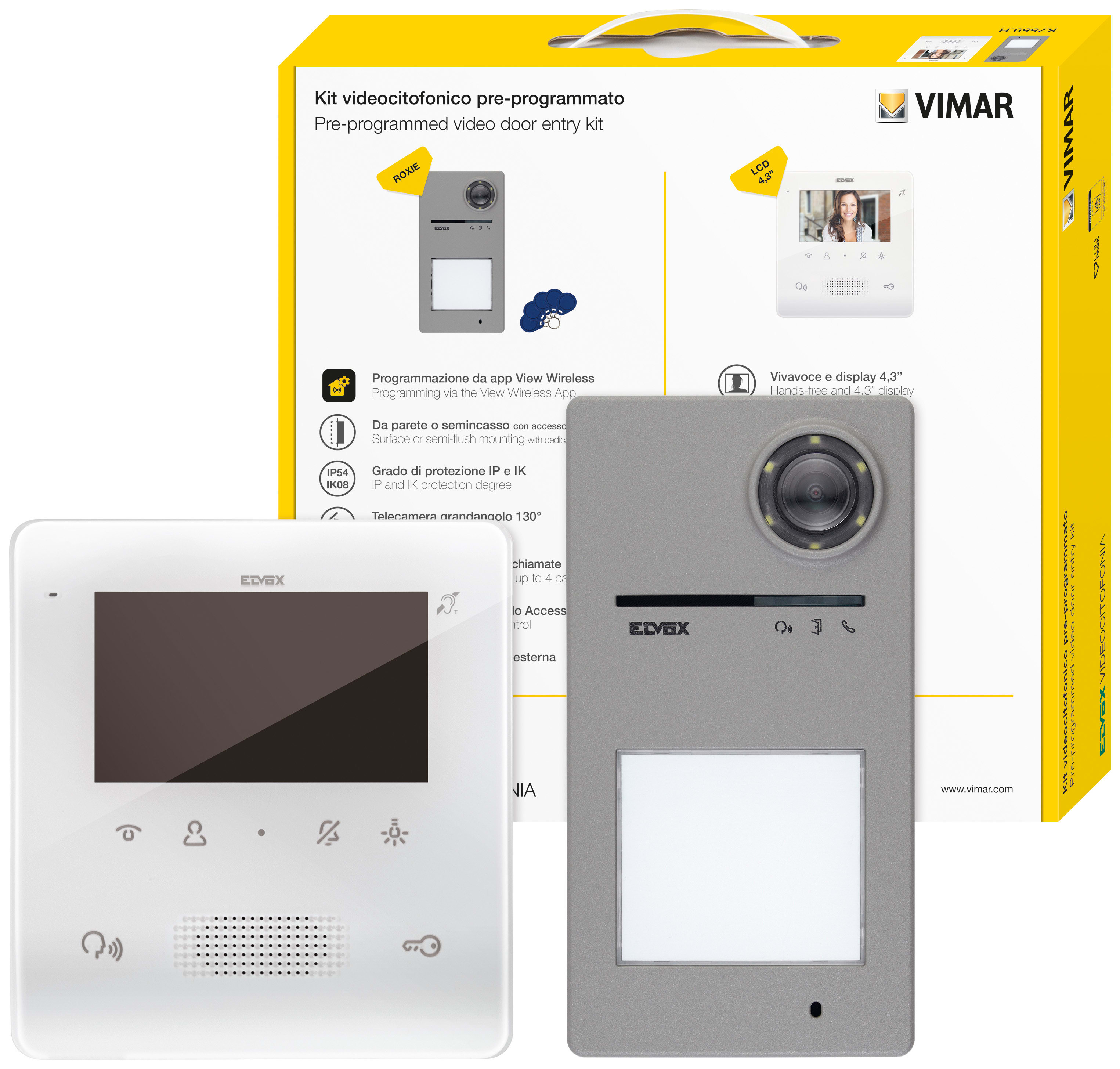 VIMAR SPA - VIWK7559.R KIT VIDEOCIT.2F+ESPAN.TABFREE4,3IN+40170