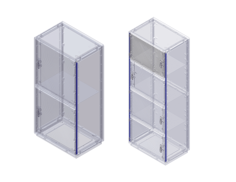 CONCHIGLIA - CON095774097 Acc. Serie GRAFI - Kit montanti cerniere per armadi altezza 1840 mm