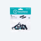 TECHNO SRL - TLHTHB.381.N3E.R KIT Micro Connettore Presa e Spina pannello 3p Vite L-N-PE M16 IP66/IP68/IP69