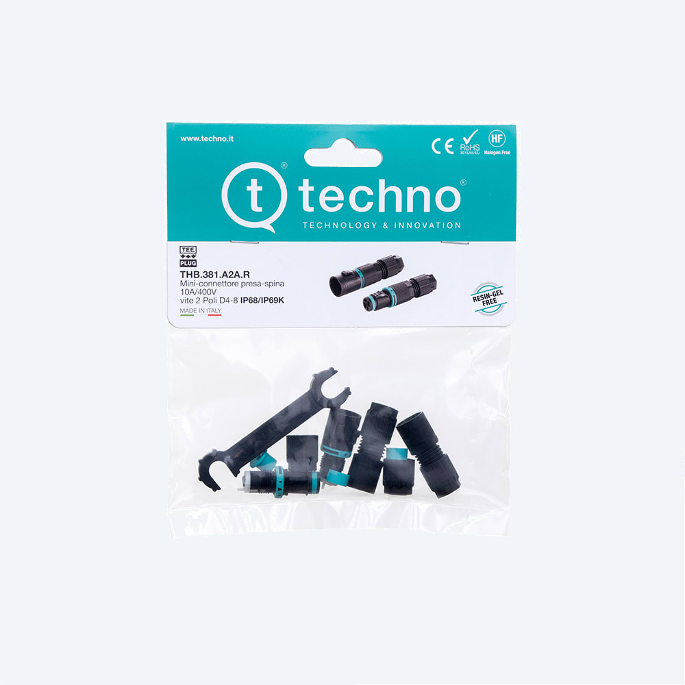 TECHNO SRL TLHTHB.381.N3E.R KIT MICRO-CONNECT PLUG-PAN SOCKET LNT 3P