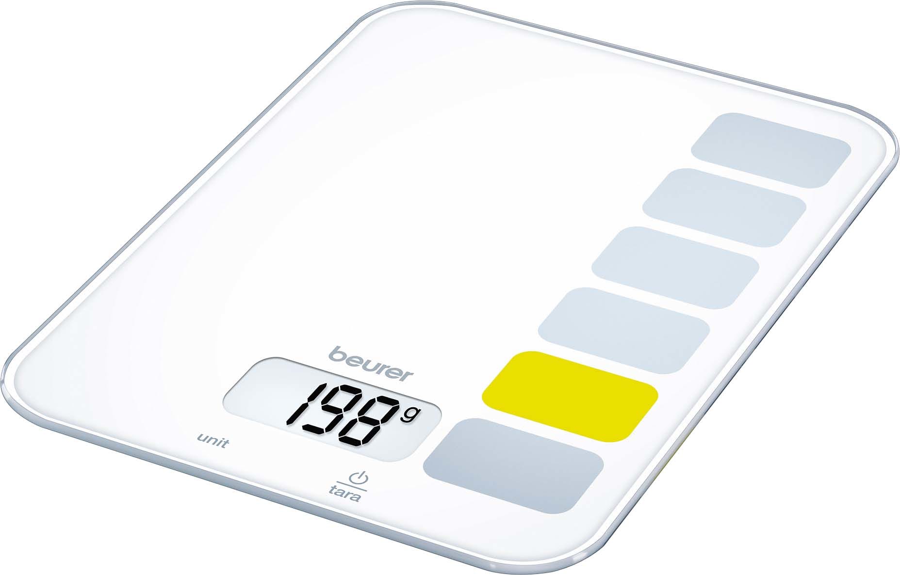 BEURER BUE70408 Kuchenwaage b.5kg 1gTeilung Tara LCD Gla