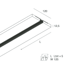 NOVALUX SPA - NOX1018B3.02 PROFILO LINEARE Sistema in cartongesso con binario elettrificato 48V integrato, tagliabile in opera. Compatibile con proiettore Mir 48V e moduli LED l