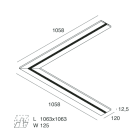 NOVALUX SPA - NOX1018B4.02 PROFILO ANGOLARE 90? Sistema in cartongesso con binario elettrificato 48V integrato, tagliabile in opera. Compatibile con proiettore Mir 48V e moduli