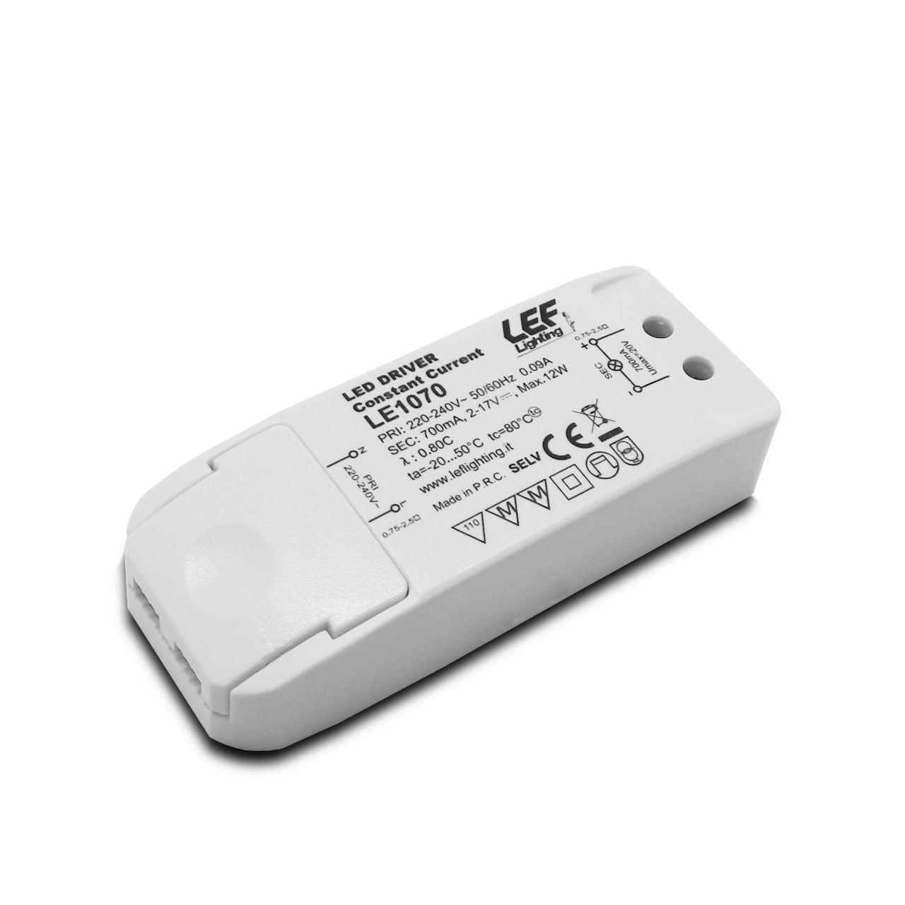 LEF LIGHTING SRL LEFLE1070 ALIM. LED CORR. COSTANTE 700MA 10W IP20