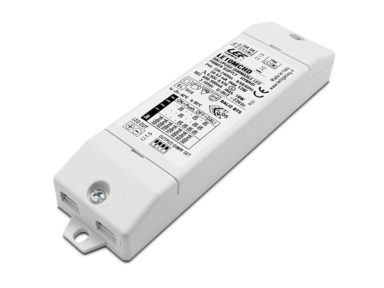LEF LIGHTING SRL LEFLE10MCHD ALIM.LED 600 900MA 8 9,9W IP20 PUSH/DALI