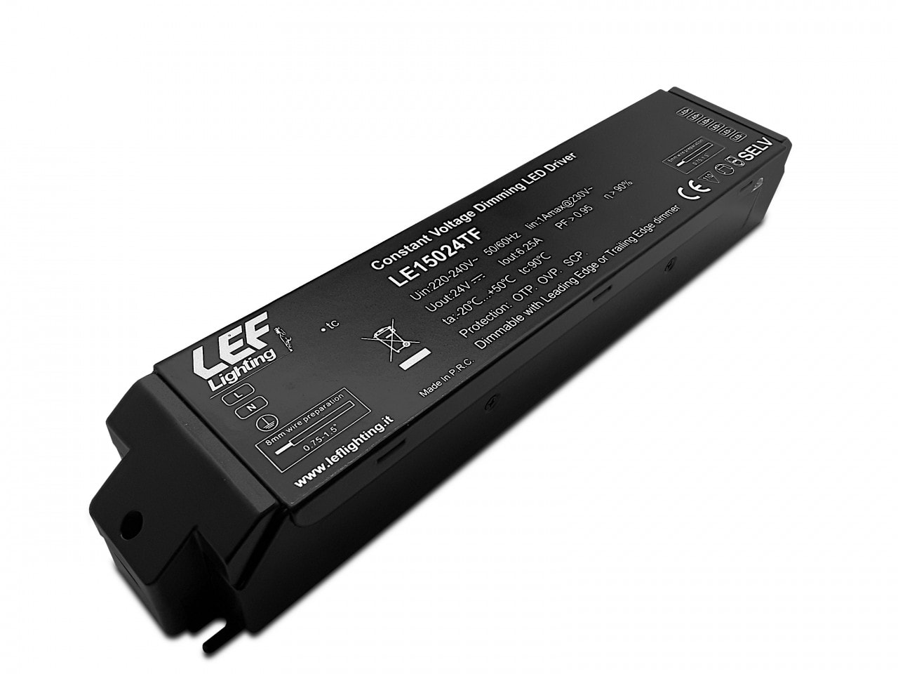LEF LIGHTING SRL LEFLE15024TF ALIM.LED 150W 24VDC DIM.TAGLIO FASE IP20