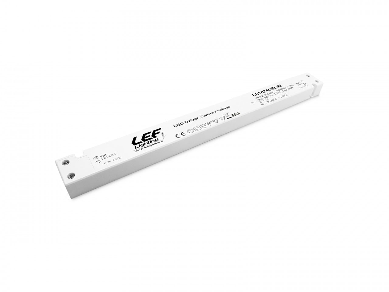 LEF LIGHTING SRL LEFLE3024USLIM ALIM. LED TENS.COST. 30W 24VDC IP20 SLIM