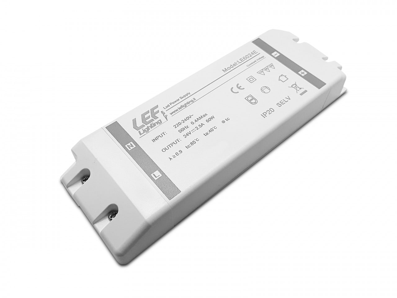 LEF LIGHTING SRL LEFLE6024E ALIM. LED TENS. COSTANTE 60W 24VDC IP20