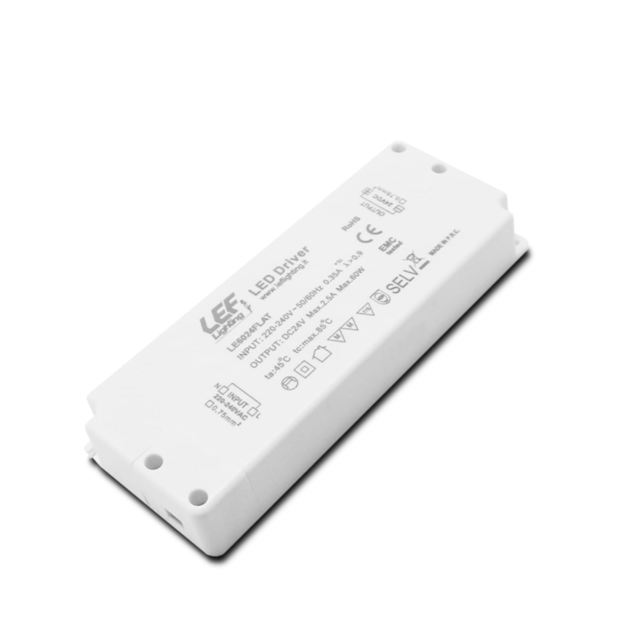 LEF LIGHTING SRL LEFLE6024FLAT ALIM. LED TENS. COSTANTE 60W 24VDC FLAT