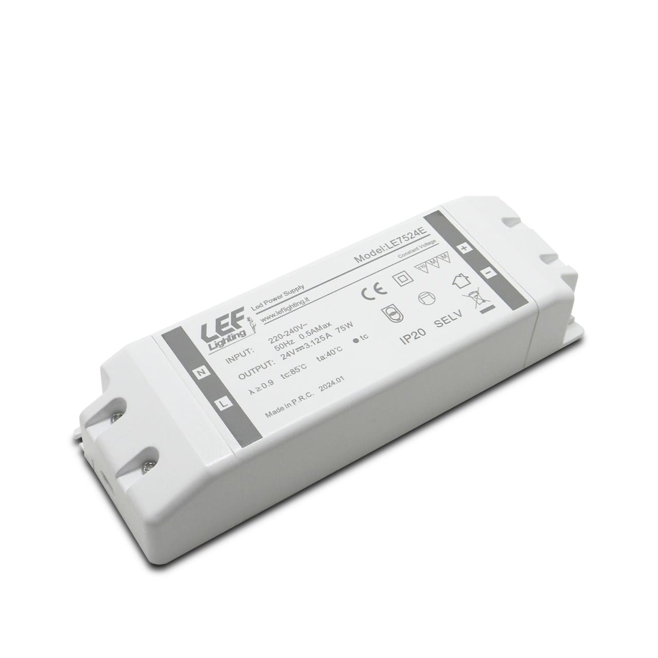 LEF LIGHTING SRL LEFLE7524E ALIM. LED TENS. COSTANTE 75W 24VDC IP20