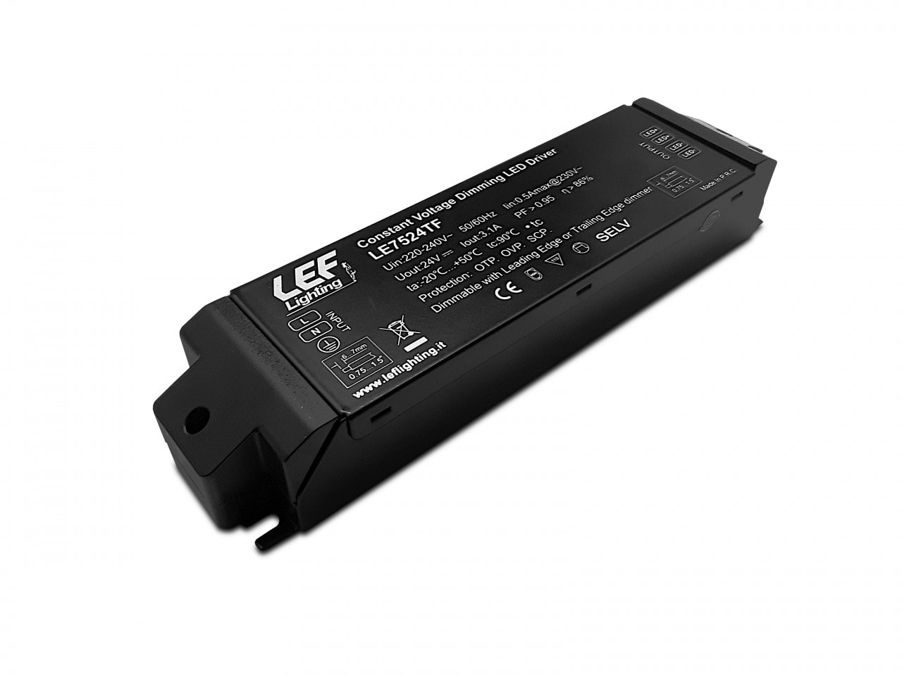 LEF LIGHTING SRL LEFLE7524TF ALIM. LED 75W 24VDC DIM.TAGLIO FASE IP20