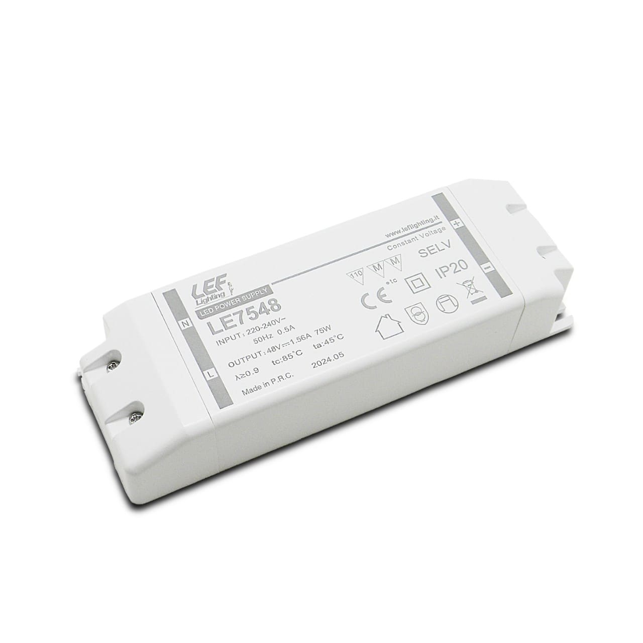 LEF LIGHTING SRL LEFLE7548 ALIM. LED TENS. COSTANTE 75W 48VDC IP20