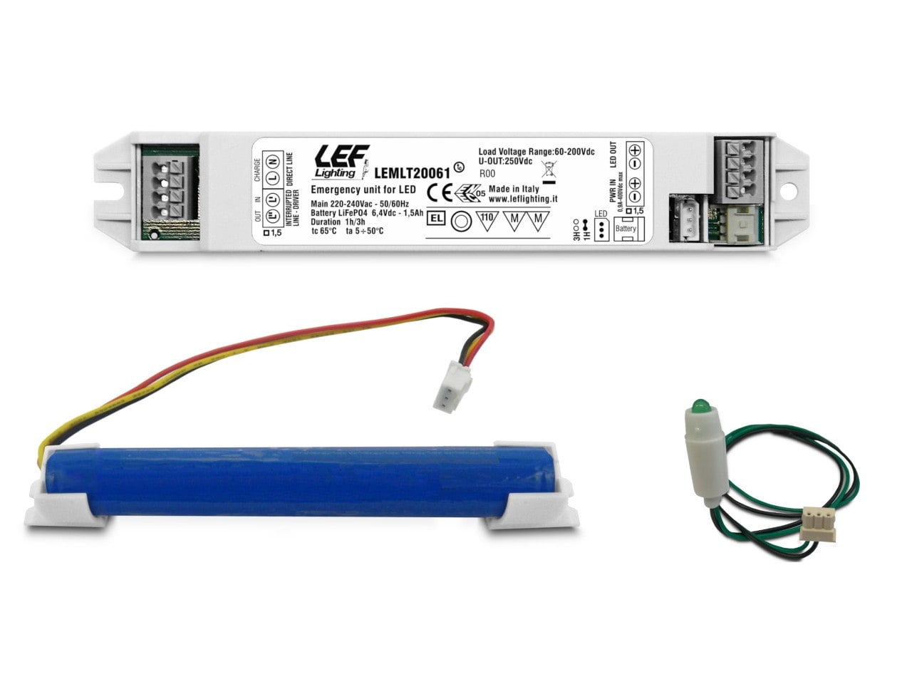 LEF LIGHTING SRL LEFLEMLT20061 KIT EMER. LED 60-200V CC 1-3 ORE LITIO