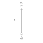 NOVALUX SPA - NOX103513.99 CAVI DI SOSPENSIONE (1 pz.) In acciaio, regolabile.
