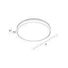 NOVALUX SPA - NOX104340.01 LUNA TONDO: 24W 3000K D=330 H.58 BIANCO CRI90 IP44 DALI/PUSH