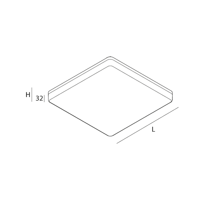 NOVALUX SPA - NOX104339.01 LUNA QUADRATO: 24W 4000K L.330 H.48 BIANCO CRI90 IP44