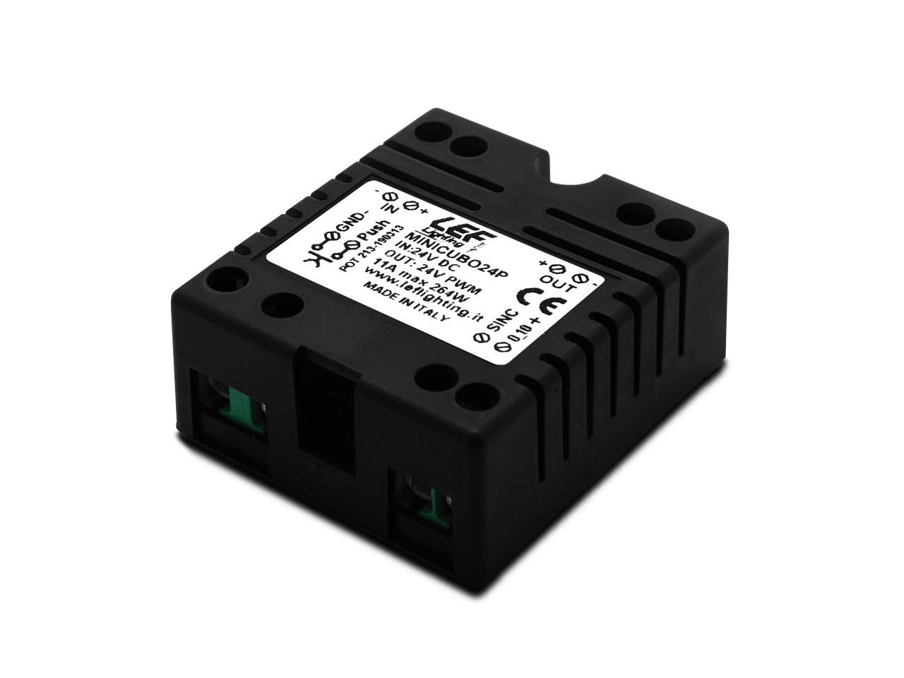 LEF LIGHTING SRL - LEFMINICUBO24P INTER. DIMM. 24VDC 11A PUSH/0-10V