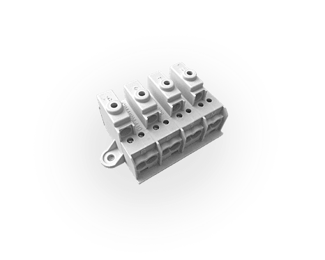 CONCHIGLIA - CON011234101 Serie MPM - Morsettiera multipla a 4 poli, 3 vie per polo, sezione nominale 10 mmq