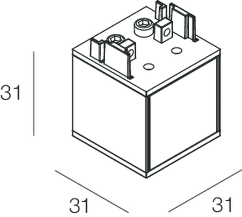 NOVALUX SPA - NOX1058D8.02 TESTATA DI SUPPORTO PER INSTALLAZIONE VERTICALE A PARETE. (Garanzia: 5 anni)