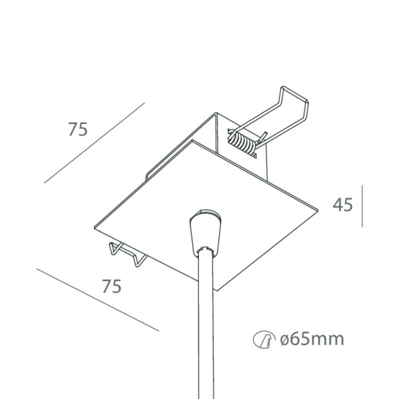 NOVALUX SPA - NOX103319.20 KIT DI ALIMENTAZIONE PER SOSPENSIONE Rosone ad incasso in controsoffitto di spessore da 5 a 15 mm. Garanzia 5 anni.