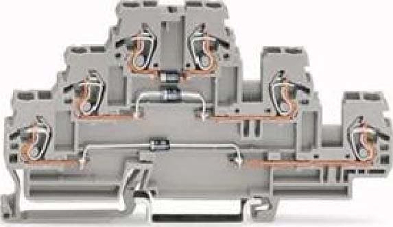 WAGO ITALIA SRL WAG870-596/281-673 MORSETTO PER COMPONENTE A TRE PIANI, GRI