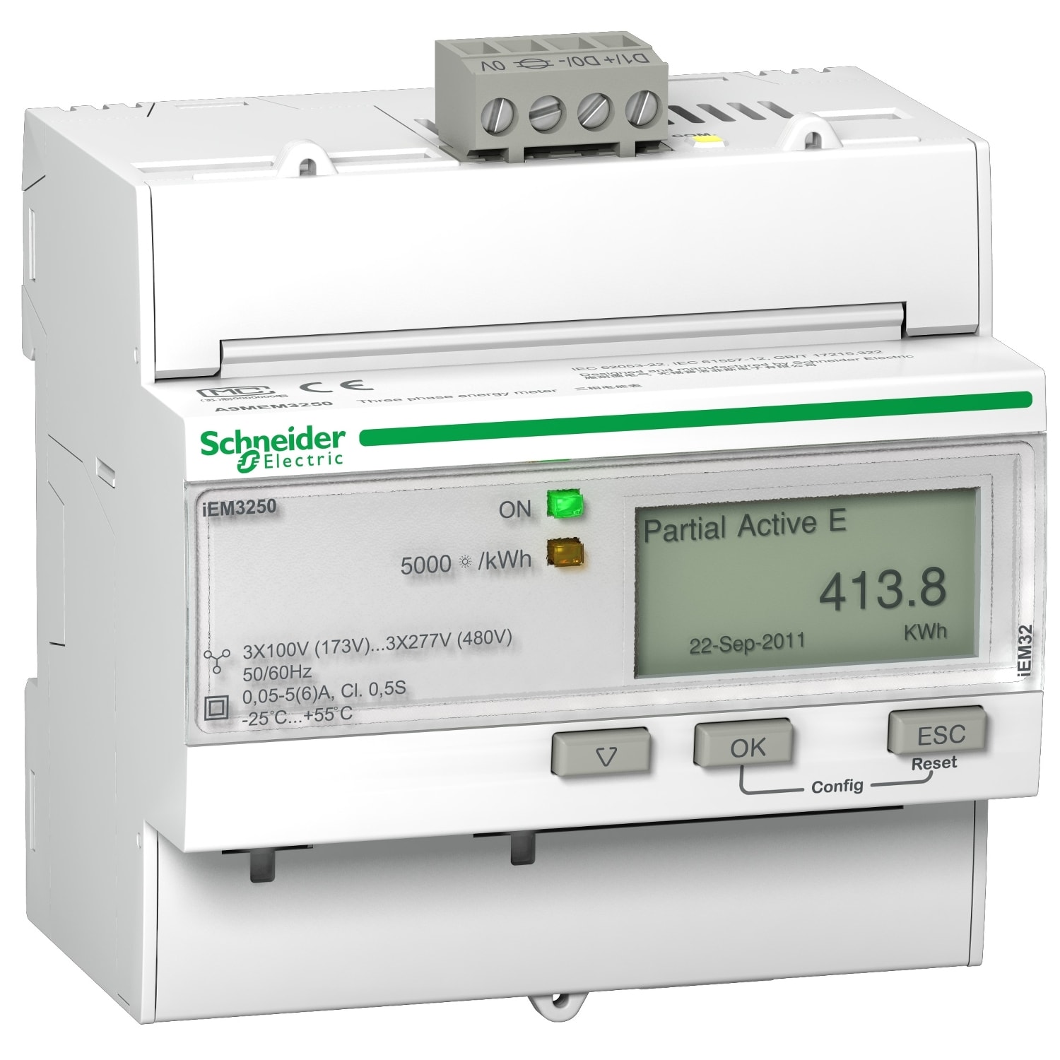SCHNEIDER ELECTRIC - SNRA9MEM3250 Contatore energia iEM3250 - 3P+N - inserzione con TA - Modbus
